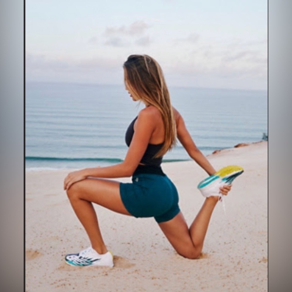 FP Movement by Free People Teal and Black Athletic Shorts